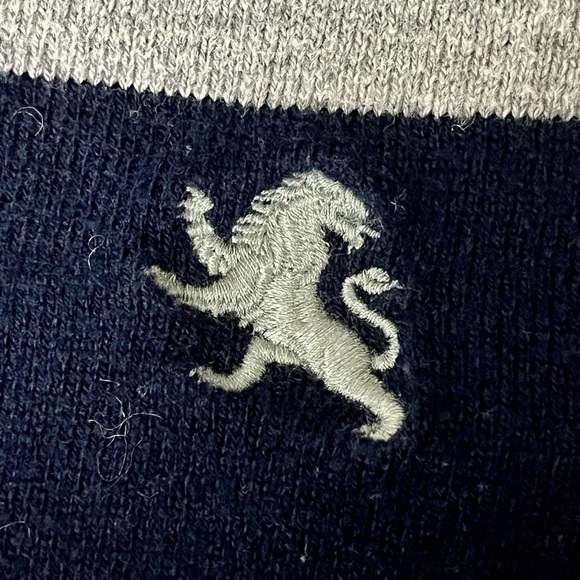 Express Mens Sweater Size M VTG Y2K V-Neck Rugby Embroidered Knit Pull Over - Picture 8 of 10